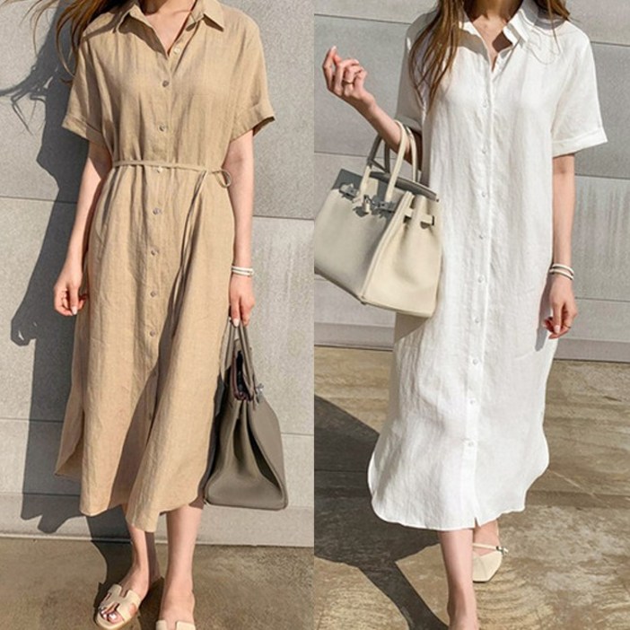 롱원피스 롱원피스 린넨혼방 린넨혼방