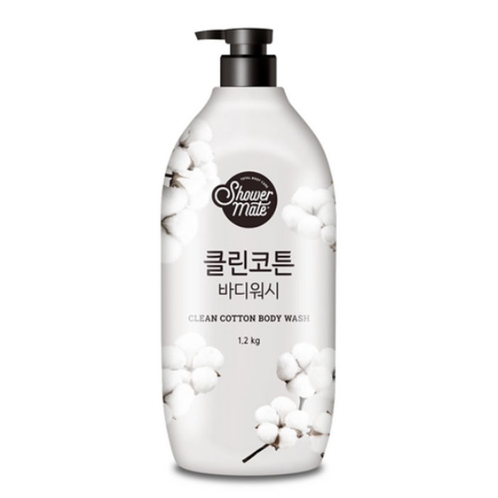 샤워메이트 클린코튼 바디워시 목화솜향, 1.2kg, 1개