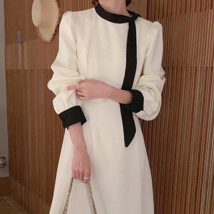 타니즈 여성용 키슈 하객룩 투타입 타이 원피스