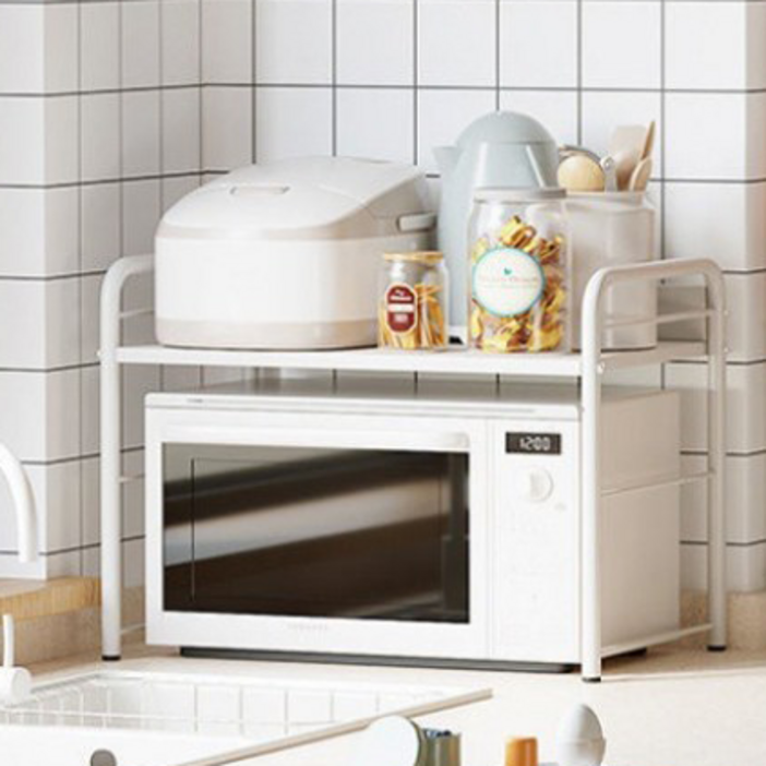 마벨인홈 모던 2단 렌지 겸용 멀티 선반, 화이트, 1개