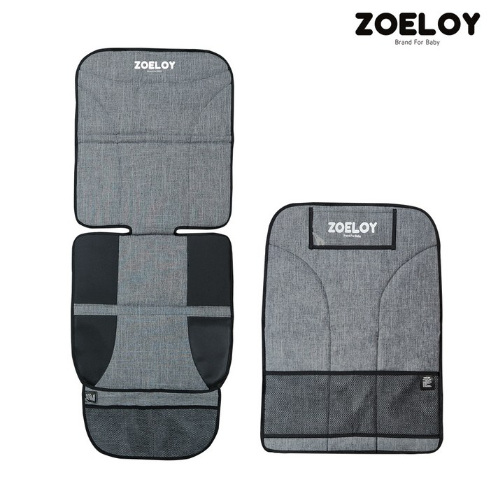 조이로이 카시트 보호매트  킥매트세트, 멜란지 그레이, ISOFIX 가능, 멜란지 그레이세트, 1세트