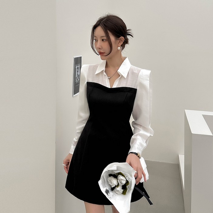 다바걸 DampB made  로디엘배색원피스