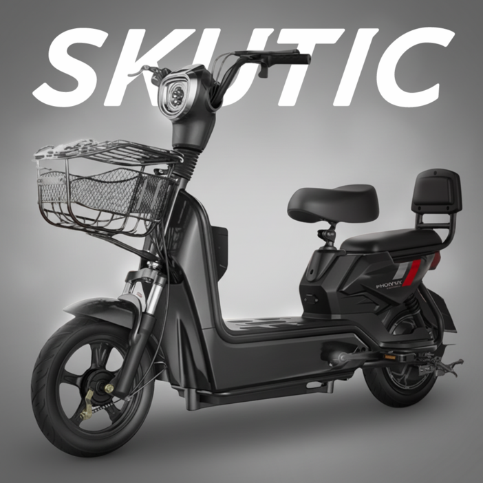 스쿠틱 고출력 전동스쿠터 전기오토바이 자토바이 바이크 출퇴근용 통학용, 1개, 블랙 10AH