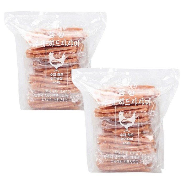 앳독 독한 수제 치킨하드사사미 스틱 600g 2개 강아지 대용량 스틱간식 고단백 저지방, 2개