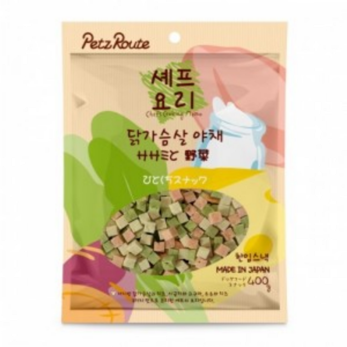 펫츠루트 셰프요리 반려견 간식, 닭가슴살 야채, 400g, 4개