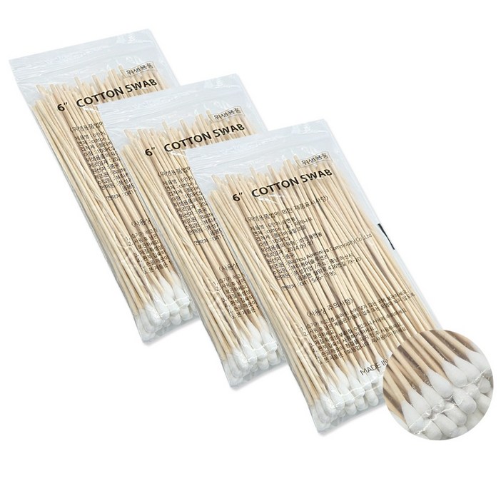 [모완비] 풍성 의료용 긴면봉 6인치 15cm [B], 3개, 100개입