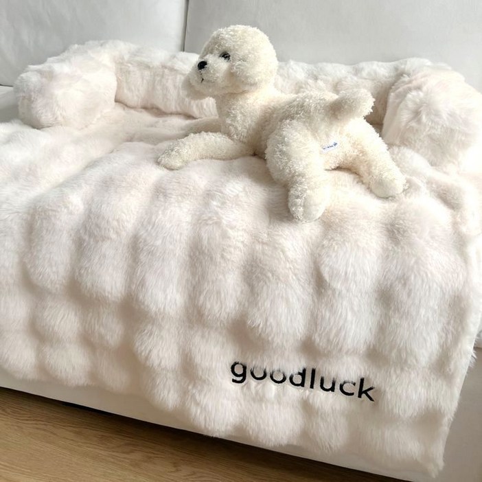 굿럭 강아지 반려동물 꿀잠 펫쿠션 쇼파방석 쿠션, 1개, 화이트