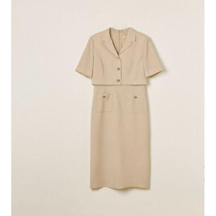 로엠 여성용 린넨라이크 2in1 롱 원피스