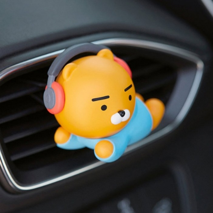 카카오프렌즈 DJ 라이언 차량용방향제 캐릭터 송풍구형 피규어 디퓨져 새차선물 귀여운차량용품, 1개, 플로럴 시트러스