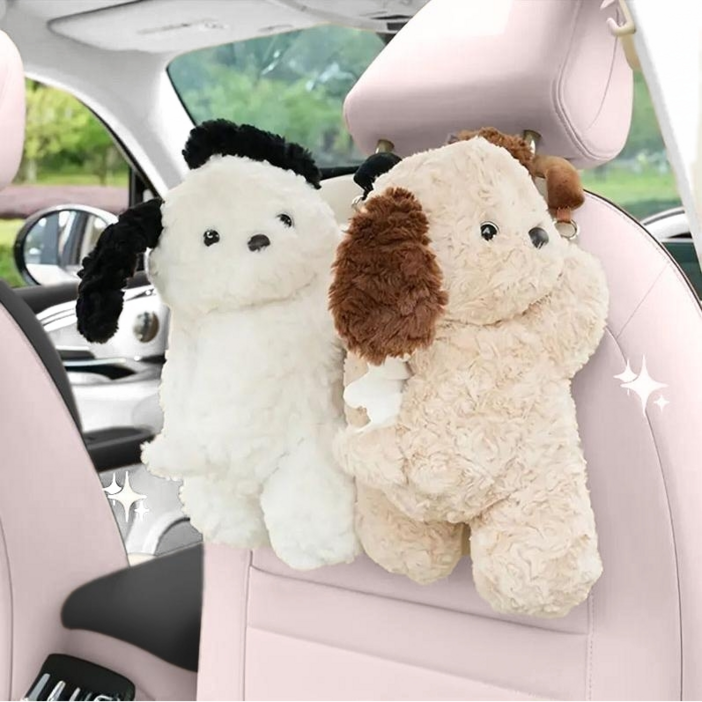 귀여운 강아지 자동차 티슈 케이스