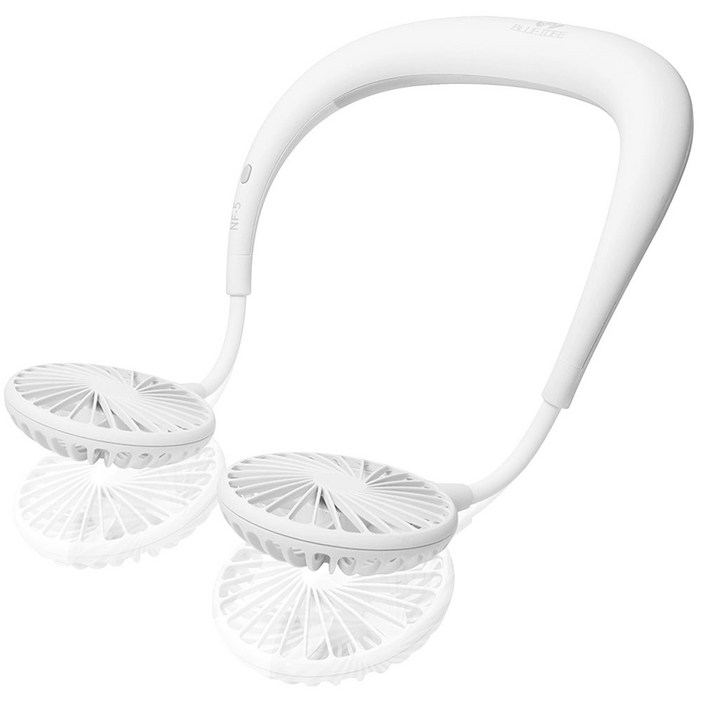 블루아이디 넥밴드 휴대용 목 선풍기 BLDC 모터 2000mAh, BINF5, 화이트
