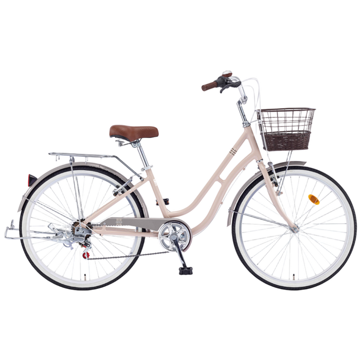 2026 삼천리 레스포 26 프림로즈 자전거 알루미늄 프레임 7단 변속 시티형 여성용자전거, 1개, 172cm, 아이보리 90조립