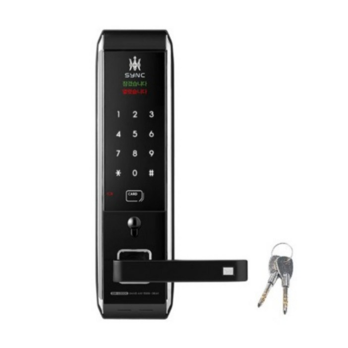 솔리티 SM1000K 디지털도어락 손잡이 일체형 비상키번호카드 현관문도어락, 고객직접설치, SM1000K