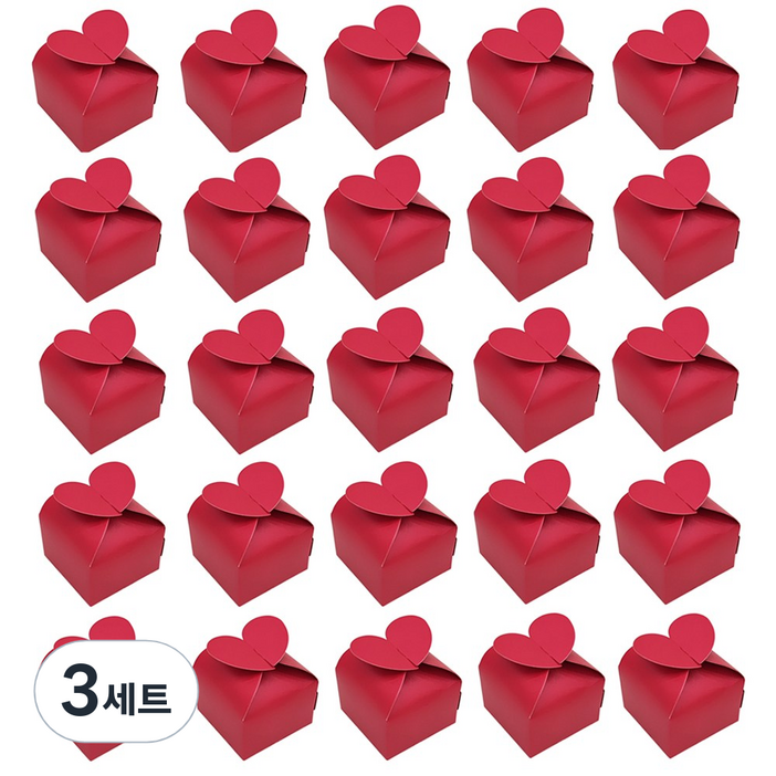 알파벳샵 미니 선물상자 작은 포장박스 세트, 3세트, 레드