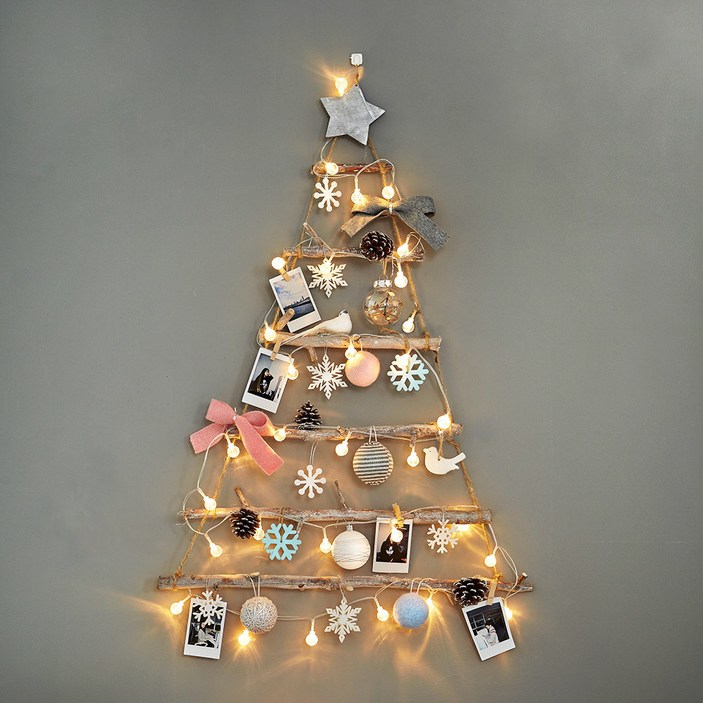 성탄장식 베베데코 향기나는 벽트리 풀세트 + LED 투명앵두전구, 파스텔, 드림캐쳐 벽트리 + 30구 전구