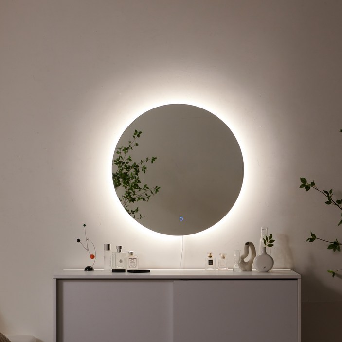 라망 색상 변환 가능 프리미엄 원형 LED 벽거울 600, 혼합색상