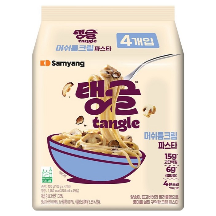 tangle 머쉬룸 크림파스타 105g, 4개