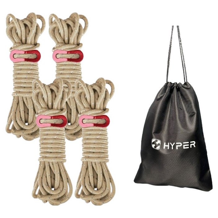 하이퍼플래닛 캠핑 텐트 로프 스트링 4p + 파우치 세트