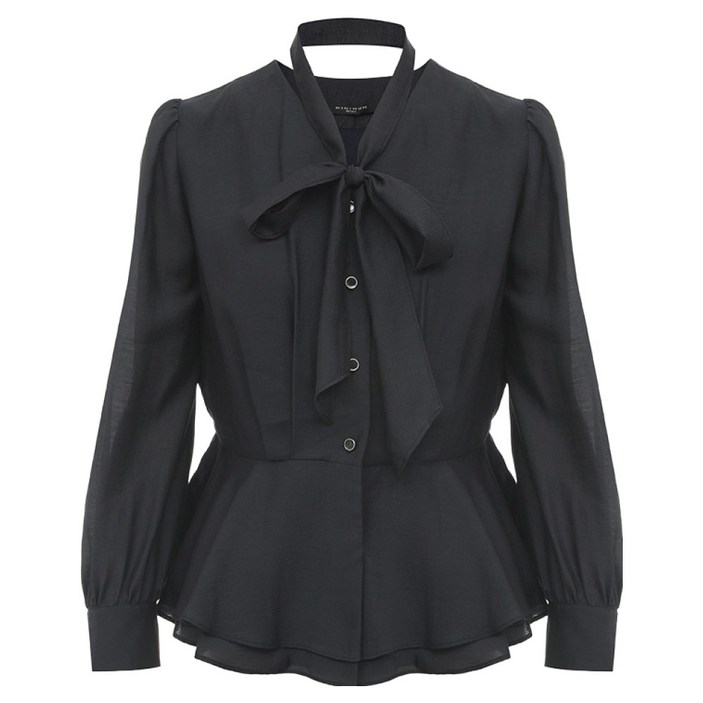 미니멈 여성용 페플럼 스카프 블라우스