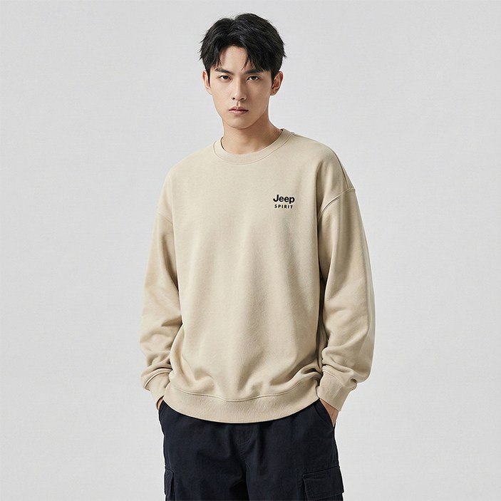 지프 남녀공용 패셔너블 코튼 라운드넥 맨투맨