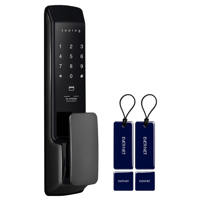 쿠잉전자 무타공 푸시풀 디지털도어락, DL-HY05SV, 방문설치