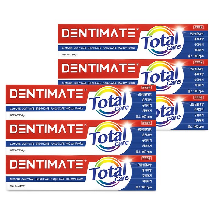 크리오 덴티메이트 올인원 토탈케어 치약, 150g, 6개