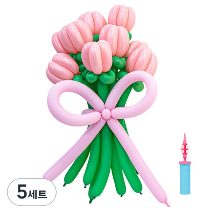 인블룸 DIY 풍선 꽃다발 만들기 세트, 핑크그린, 5세트