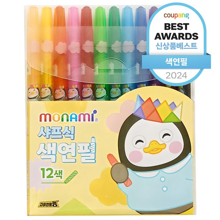 모나미 펭수 샤프식 색연필, 12색, 1개 모나미 펭수 샤프식 색연필, 12색, 1개