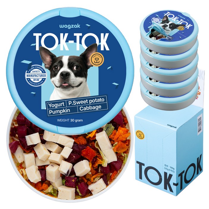 와그작 강아지 톡톡 미니 트릿, 혼합맛요거트자색고구마호박양배추, 30g, 6개