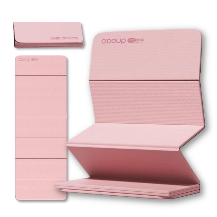 천연 항균 에센셜 오일 요가매트 POE 친환경 접이식 휴대용, 1개, 분홍색