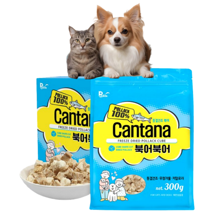 강아지 고양이 영양간식 칸타나 동결건조 북어, 2개, 300g, 북어