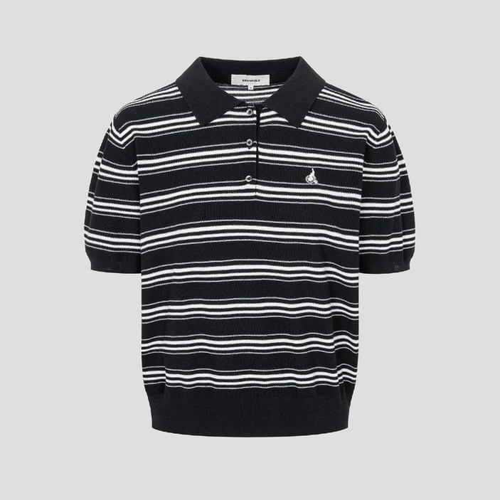 빈폴 레이디스 [빈폴솔솔니트] 코튼실크 스트라이프 풀오버 - 블랙 (BF5351C085) 197206