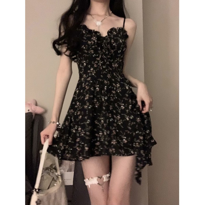 ANYOU 원피스 로맨틱 나시 언발 플라워 스커트 ANYOU 원피스 로맨틱 나시 언발 플라워 스커트