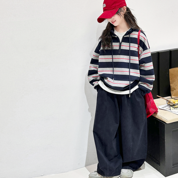 해피델리 주니어 컴미 루즈핏 반집업 팬츠 세트 데일리 루즈핏 케쥬얼 스트릿 가을 겨울