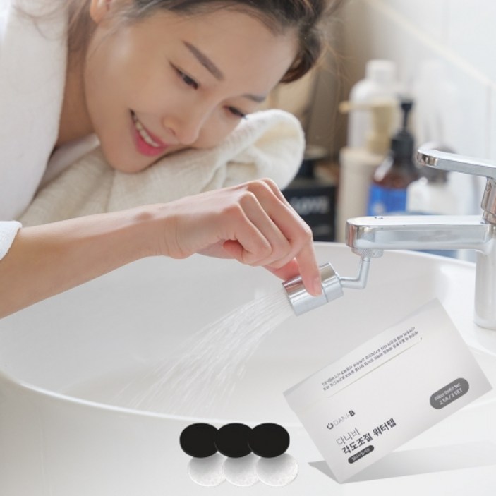 다니비 회전식 720도 수도꼭지 각도조절 워터탭 필터 3p 세트, 1세트 다니비 회전식 720도 수도꼭지 각도조절 워터탭 필터 3p 세트, 1세트