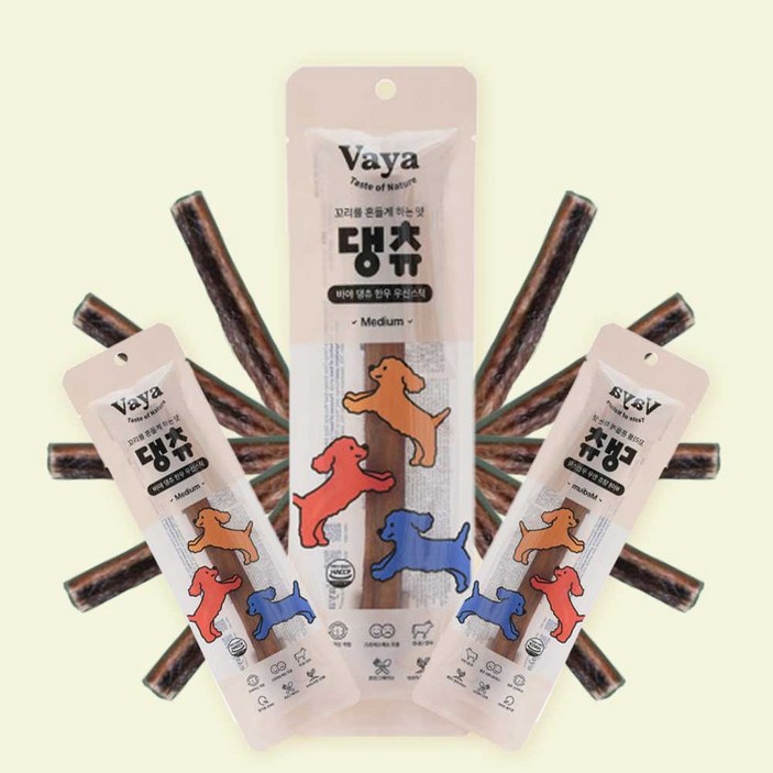 1+1+1 바야 댕츄 소우신 강아지불리스틱 강아지 수제간식 분리불안 오래먹는개껌 강아지껌간식, 3개, 25g