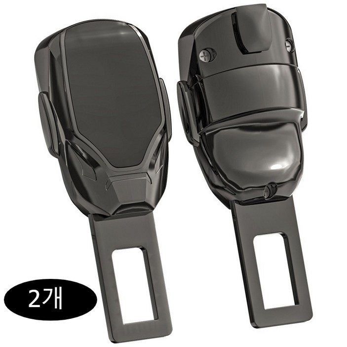 오콤캡 안전벨트 버클 안전벨트 연장 고리 안전벨트 연장기, 2개, 검은색