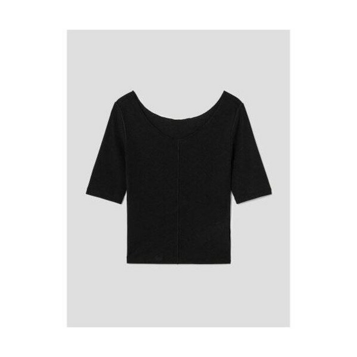 에잇세컨즈U넥 반소매 티셔츠 블랙 353842JQ35 433100