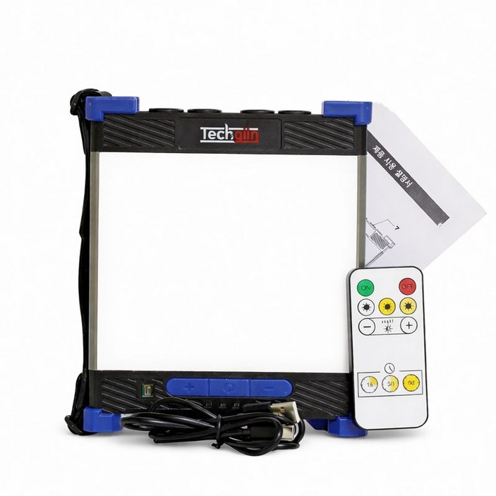 (크기: 소) 밝고환한 캠핑랜턴 리모콘작동 2천루멘스 10,000mAh LED 초강력자석 충전식 대용량 배터리 휴대폰충전 텐트 야영 차박 걸이식 감성 조명 손전등, 100개, 블루