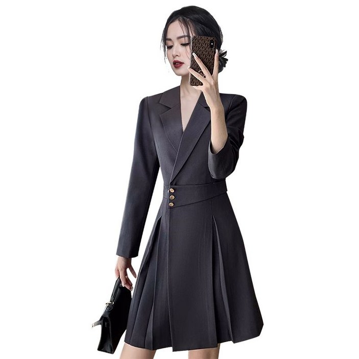 COSYEVNO 정장 오피스룩 튜닉 원피스 춘추 오피스룩 작업복 스커트 자녀