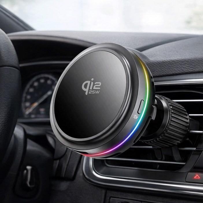 네오 Qi2 25W 쿨링 엠비언트 맥세이프 펠티어 차량용 고속 무선 충전기 거치대 S23, 단품