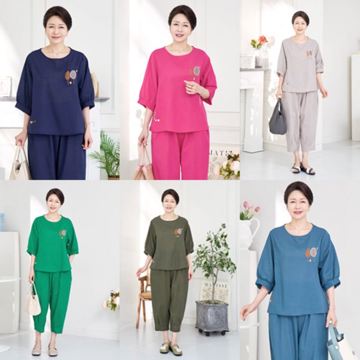 엄마옷 로즈맘 스위핑면마상하세트엄마티셔츠 할머니티셔츠 중년여성의류 5060 50대티셔츠