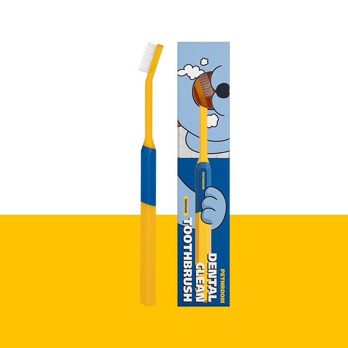 [페스룸] 덴탈 클린 칫솔 M(1EA) 중형견 전용 초소형 초극세사모 칫솔 입냄새 치석제거