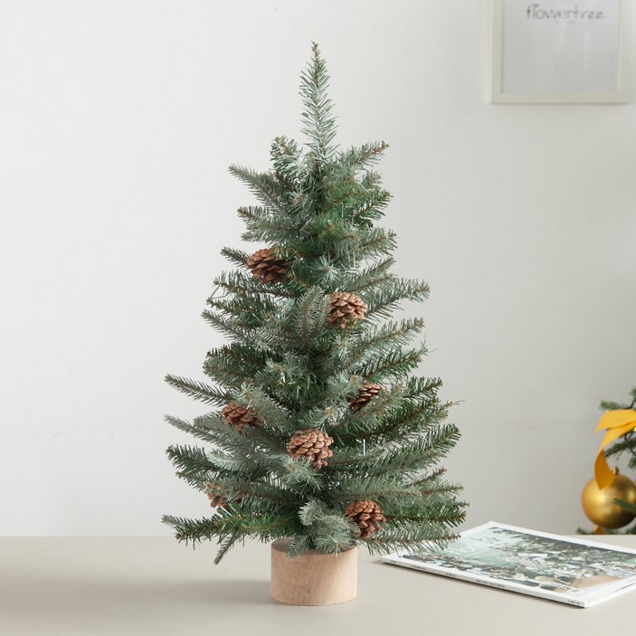 크리스마스트리무장식 고급그레이 솔방울 트리 60cm 크리스마스 나무 TRHMES, 미니트리