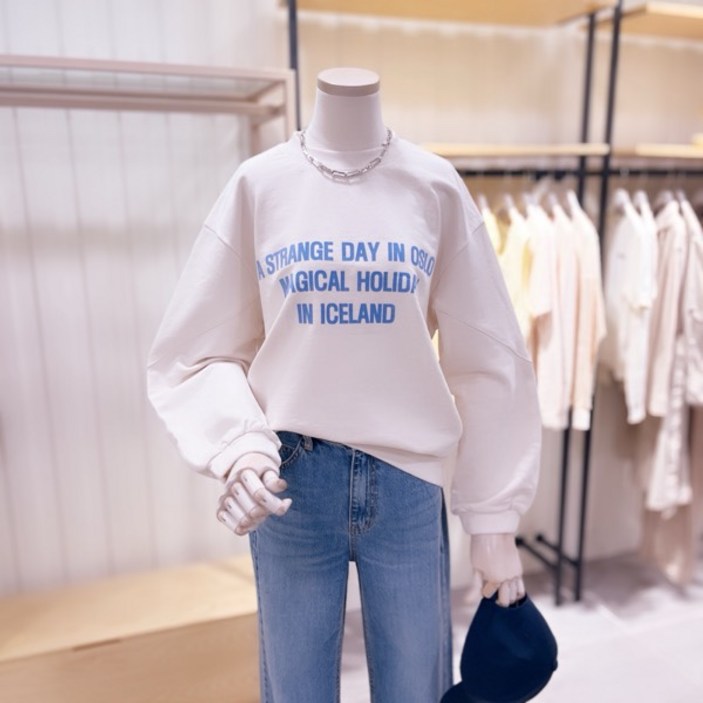 SG1TSF872_후로피 레터링 볼륨핏 맨투맨