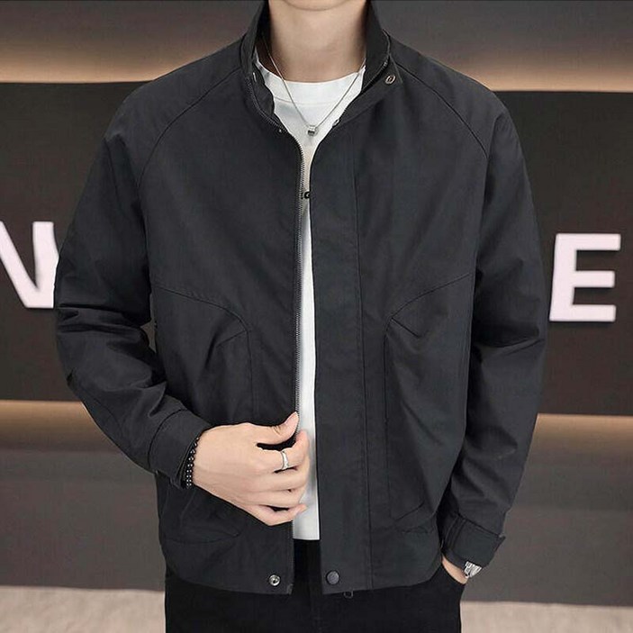 봄 가을 남성 상의 아우터 캐주얼 멋스러운 카고 데일리 자켓 스탠드카라 빈티지 심플 베이직 빅포켓 지퍼포켓 3color 6사이즈로 다양한 체형에 적용 가능