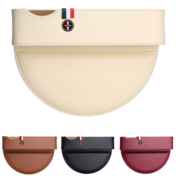 LIG 고급형 가죽 차량용 틈새 수납함 사이드 포켓 보급형 사이드 포켓, 2.브라운(고급형)