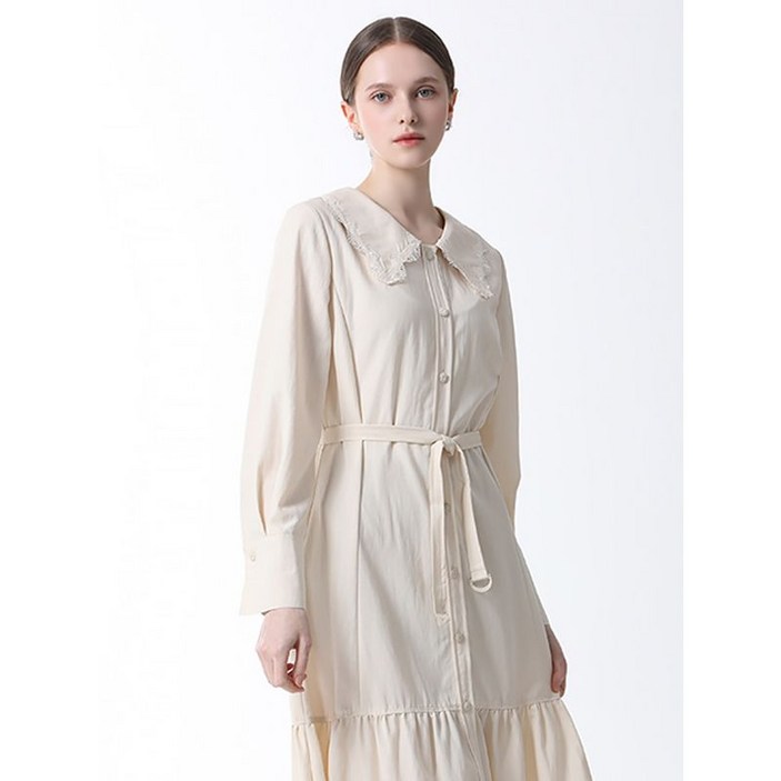 리스트 빅 카라 벨티드 원피스