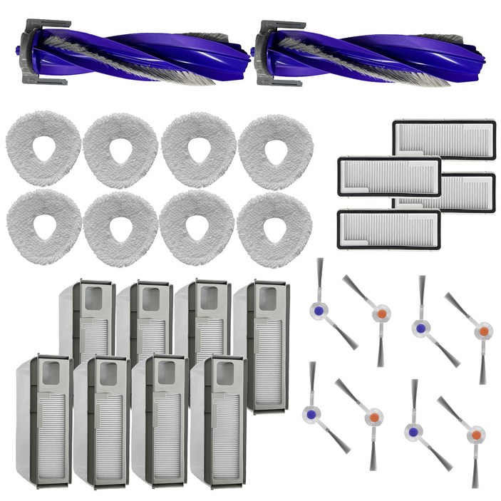[호환] 나르왈 프레오 x 울트라 소모품 로봇청소기 필터 메인브러쉬 물걸레 리필 사이드브러쉬 먼지봉투 더스트백 5종 풀 세트, 1세트, 26개입