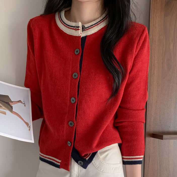 르코앤드라코 여성 소프트 라운드넥 니트 가디건